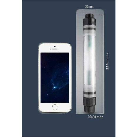 TRADE SHOP - Lanterna Led Torcia Portatile Lampada Emergenza Ricaricabile Usb Powerbank 10400mah -