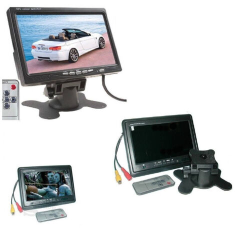 Trade Shop - LCD-Monitor 7 "TFT TV-Camper-Farb-Kopfstütze einstellbar Basisständer -