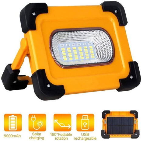 Trade Shop - LED 60W EMERGENCY FARO MIT SOLARE PANNEL RECARICABILE USB SOS CHANGE -