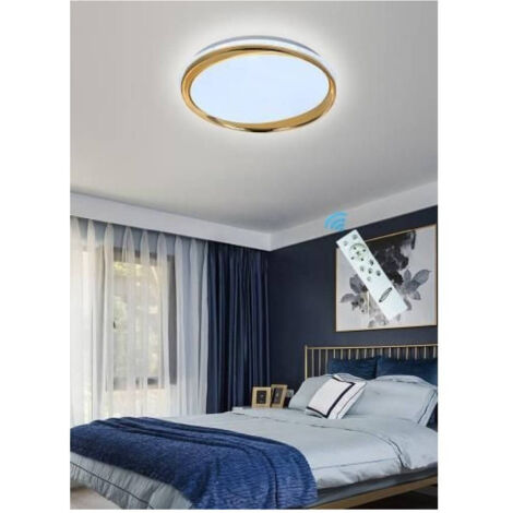 Trade Shop - LED-DECKENLEUCHTE 48 W GOLD DIMMBAR IN ACRYLMETALL LICHT 4000K 6500K C1 -