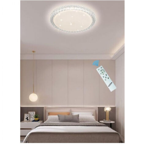 Trade Shop - LED-DECKENLEUCHTE 60W SMART DIMMABLE DECKENLEUCHTE MIT KRISTALLEFFEKT -