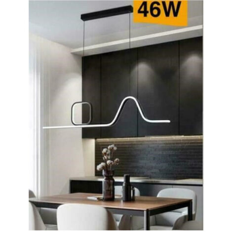Trade Shop - LED Deckenleuchte Pendelleuchte 46 Watt Modern Schwarzlicht 6500K 4000K B57 -