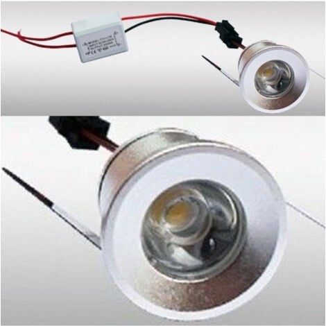 TRADE SHOP TRAESIO Trade Shop - LED-EINBAUSTRAHLER LOCH 25MM 1 LED 1W WARMES KALTES LICHT FÜR INNEN IP20 -