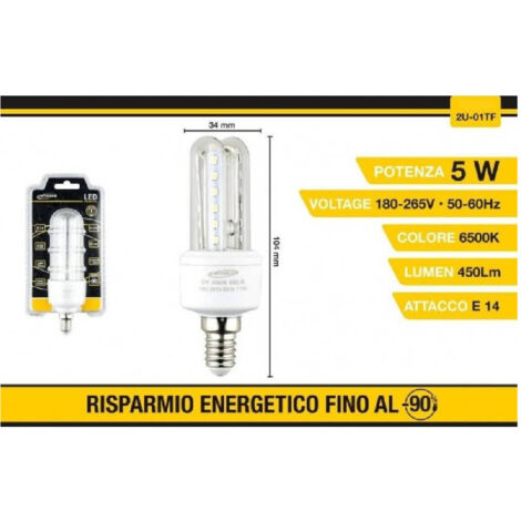Trade Shop - LED-Glühbirne E14 5W Heiße weiße 3000k Kälte 6500K Natural 4000K 24d 2U-01t -