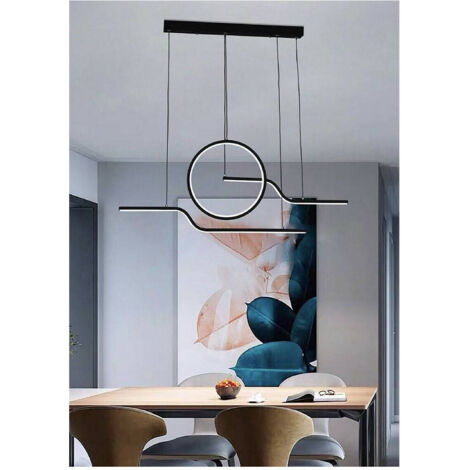 Trade Shop - LED Kronleuchter 32W Modern Zeitgenössischer Stil Lampe Licht 6500K 4000K Schwarz A44 -