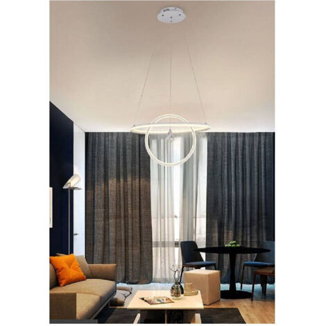 Trade Shop - LED Kronleuchter 70W Lampe 2 Ringe Kristall Licht 6500K 3000K 4000K Modern A52 -