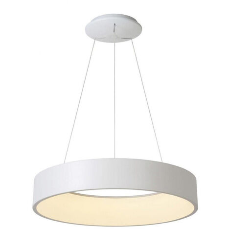 Trade Shop - LED-Lampe 30 W CCT Pendelleuchte Kreis Modern Kronleuchter diffuses Licht 230V 40 cm -      Weiß