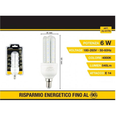 Trade Shop - LED-LAMPE 3U E14 6W KALTLICHT 6500K NATÜRLICH 4000K WARM 3000K 36D 3U01T -