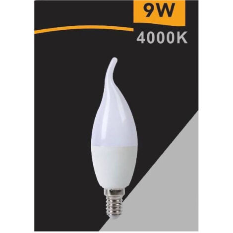 Trade Shop - LED-LAMPE E14 9WATT KERZENFLAMME SMD C37 NATÜRLICHES LICHT WARM KALT C37-9W -