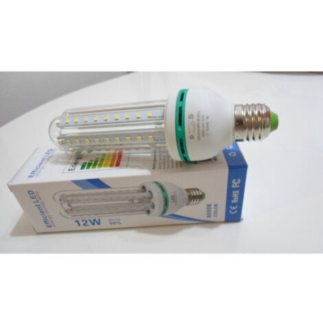 Trade Shop - LED-Leuchtstoffröhre, kalt-warmweiß, E27, 3U, 12 W -
