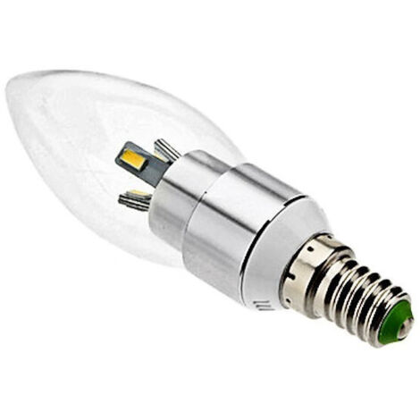 Trade Shop - LED OLIVE SMD TRANSPARENTE GLASLAMPE 3W E14 WARM- ODER KALTWEISS -