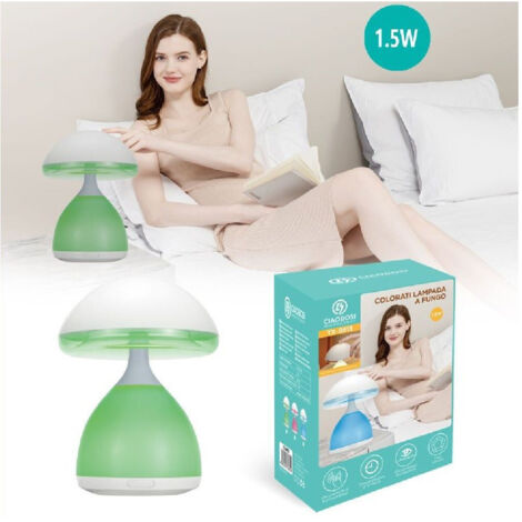 Trade Shop - LED PILZLAMPE 7 LICHTER FARBEN TISCHLAMPE NACHTTISCH BUNTE 1,5W TX-9815 -