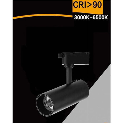 Trade Shop - LED-Scheinwerferlampe für einphasige Spur 30w Licht CCT IP20 weiß schwarz sl-30w-3c -      Schwarz