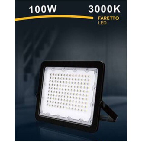 Trade Shop - LED-Strahler 100W Ultraflacher Außenstrahler Schwarz IP65 Licht 6500K 4000K 3000K FS100W-N -