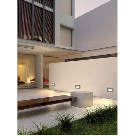 Trade Shop - LED-Stufenleuchte, 3 W, Grau, Strahler, Wandleuchte, kalt, warm, natürliches Licht, IP65, ES49 -