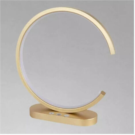 Trade Shop - LED-Tischleuchte, 12 W, gebogen, goldfarben, Touch-Funktion, Schreibtisch, Nachttisch, IP20, 32729 -