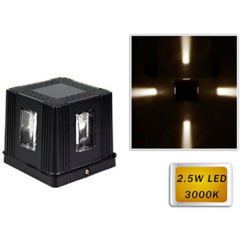 Trade Shop - LED Wandleuchte 2,5W Outdoor Cube Wandleuchte Modern Gartenleuchte Schwarz ES32 -