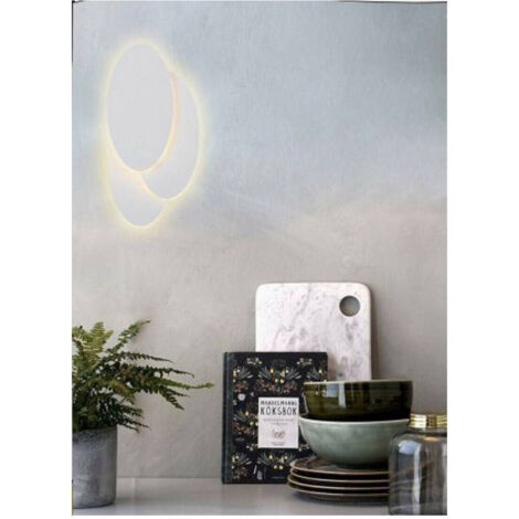 Trade Shop - LED-Wandleuchte 3 ovale Nachttischlampe ABAT JOUR 12W Licht 6500K 3000K 4000K E33 -