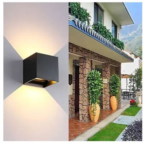 Trade Shop - LED Wandleuchte Cube Strahler Wandlampe 12W Doppellicht IP65 -