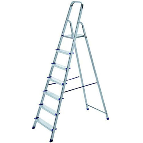 Trade Shop - LEITER KLAPPLEITER 7 RUTSCHFEST STUFE ALUMINIUMLEITER MAX 150KG -