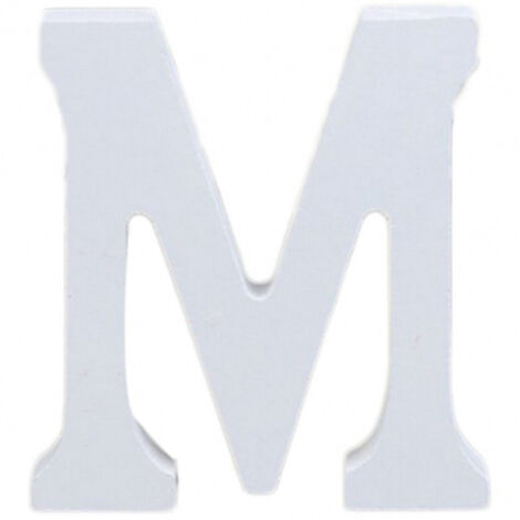 TRADE SHOP - Lettera M In Legno Bianco 11cm Decorazione Confettata Compleanno Promessa Wedding -