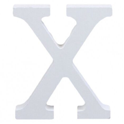 TRADE SHOP - Lettere Alfabeto Lettera X In Legno Bianco H 11 Cm Decorazione Arredo Wedding -