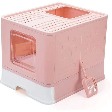 Trade Shop - Lettiera Per Gatti Con Ingresso Dall'alto Coperchio Toilette Paletta In Plastica -