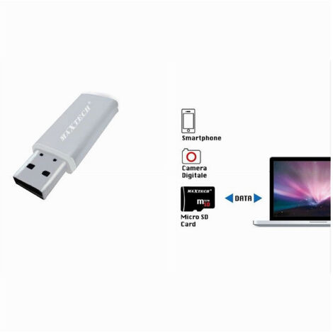 TRADE SHOP - Lettore Di Schede Di Memoria Usb 2.0 Micro Sd Adattatore Per Pc 480mbps Lto-sm03 -