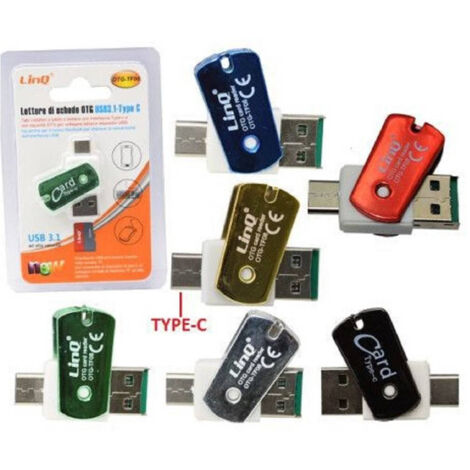 TRADE SHOP - Lettore Di Schede Memory Card Micro Sd Otg Usb 3.1 - Type C Adattatore Otg-tf08 -