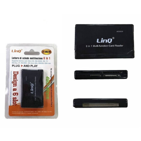 TRADE SHOP - Lettore Schede Di Memoria Memory Card 6in1 Sd Tf Micro Sd Rs-mmc It-h578 Esterno -