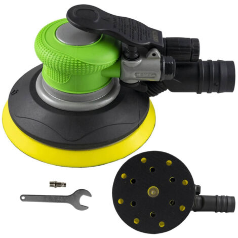 Trade Shop - Levigatrice Rotorbitale Palmare Ad Aria Compressa Pneumatica 150mm Con Accessori -