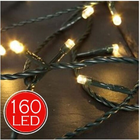Trade Shop - LICHTERKETTE 17,8MT WEIHNACHTSBELEUCHTUNG 160 LED WARMWEISS FÜR INNEN UND AUSSEN -