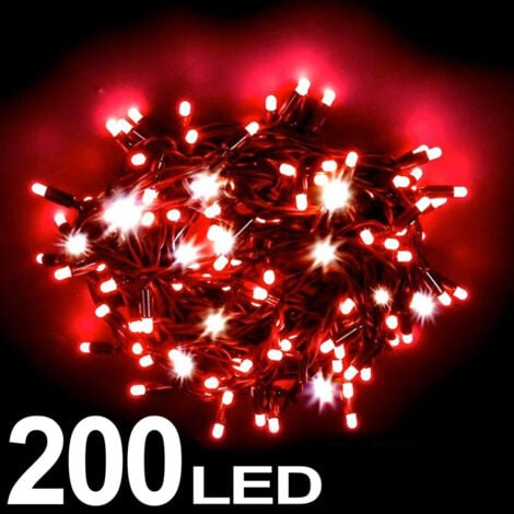 Trade Shop - LICHTERKETTE 200 LED-LEUCHTEN GLÜHWÜRMCHEN ROT MIT CONTROLLER 8 FUNKTIONEN -