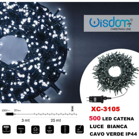 Trade Shop - LICHTERKETTE 500 LED GLÜHWÜRMCHEN WEISSES LICHT GRÜNES KABEL IP44 XC-3105 -