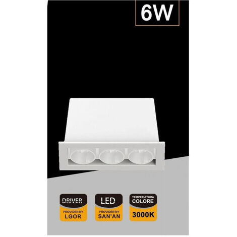 Trade Shop - LIGHT 6WATT LIGHT 3000K 6000K 4000K MODERN XTD-3-B LED RECHTWERTIG -