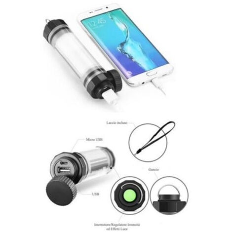 Trade Shop - Linterna Led Antorcha Portátil 5200mah Emergencia Recargable Usb Powerbank -