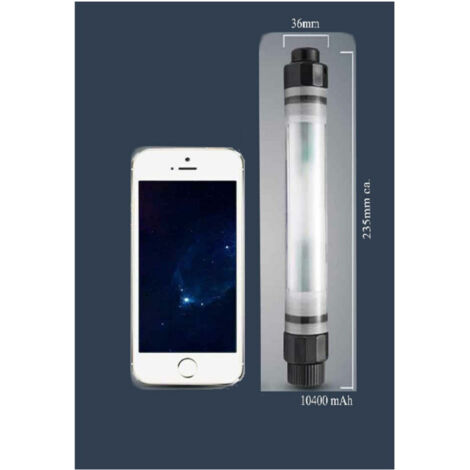 Trade Shop - Linterna Led Antorcha Portátil Lampara De Emergencia Recargable Usb Powerbank 10400mah -