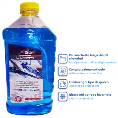 TRADE SHOP - Liquido Lavavetri Concentrato 1lt Sgrassante Pulizia Vaschetta Tergicristalli -