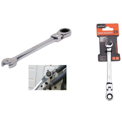 Trade Shop - Llave Combinada Con Trinquete 10mm Herramienta Cromo Vanadio Cabeza Plegable 91732 -
