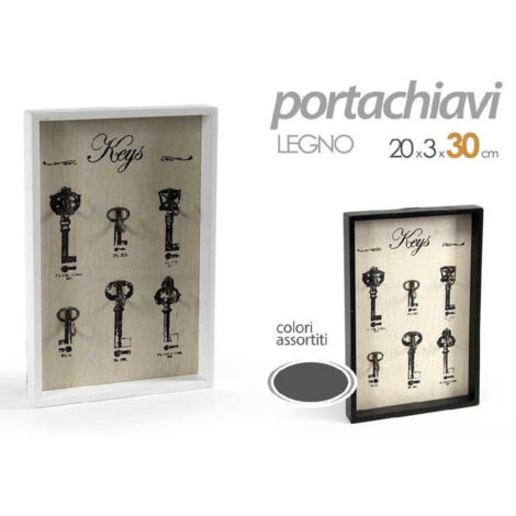 Trade Shop - Llavero De Pared Colgador Madera Llaves 20x3x30 Cm Varios Colores 813474 -