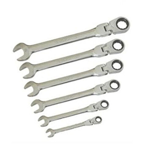 Trade Shop - Llaves De Ratchet Combinadas Con Set De Snout 6pz Cromo Vanadium Acero -