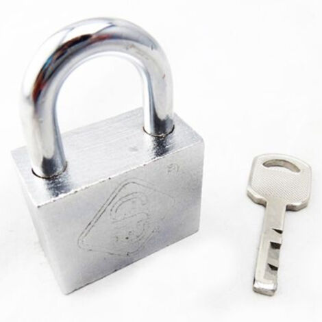 TRADE SHOP - Lucchetto Ad Arco Antifurto In Acciaio Sicurezza Catenaccio 3 Chiavi 50mm -