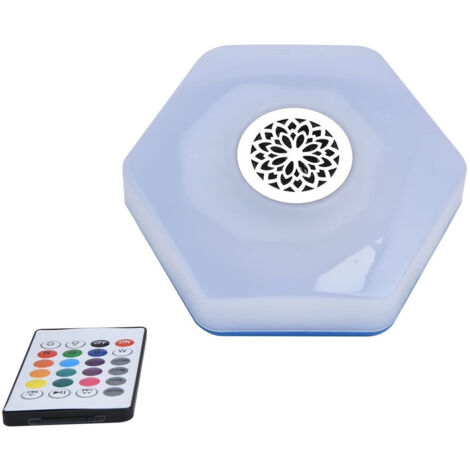 Trade Shop - Luce E27 Led Bluetooth Altoparlante Forma Disco Volante Colorato Rgbw Telecomando -