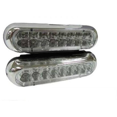 Trade Shop - Luces Coche 16 Led Luces Diurnas Impermeable Dc 12v Luz Parachoques Azul -