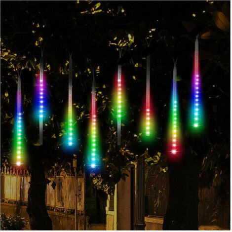 Trade Shop - LUCI DI NATALE DA ESTERNO NATALIZIE LED EFFETTO PIOGGIA STELLA CADENTE MULTICOLOR -