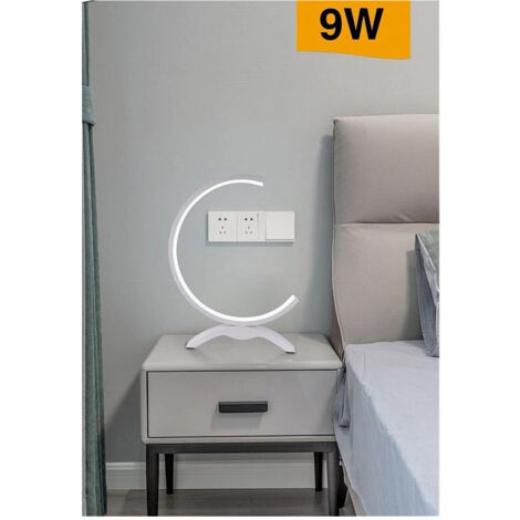 Trade Shop - Lume Led 9w Lampada Tavolo Abat-jour Stilizzata Bianco Luce 3000k 6500k 4000k D30 -