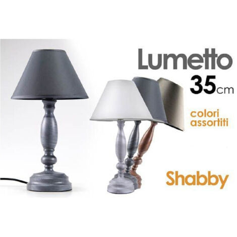 Trade Shop - LUMETTO 35CM SHABBY CHIC LAMPADA DA TAVOLO SCRIVANIA ABAT JOUR COLOUR COLOUR ASS 679469 -