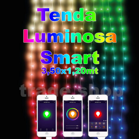 Trade Shop - Luminosa Tend With Smart Remote Control Con App 288 Led Luz Rgb 3,50x1,20mt -