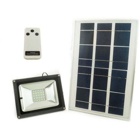 Trade Shop - Luz Led De Energía Solar Con Panel Fotovoltaico + Control Remoto Crepuscular W -   -20 Vatios    -