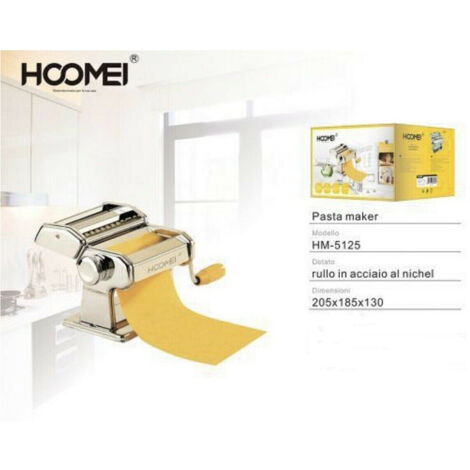 Trade Shop - Macchina Per La Pasta Fresca In Casa Cucina Hm5125 In Acciaio Nichel Pasta Maker -